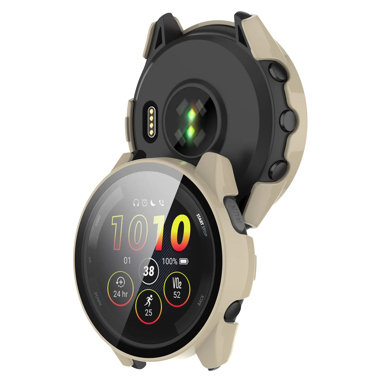 Watch Screen Protector Case Watch Accessories Watch Screen Protector Watch Case Watch Protective Case Watch Protective Cover Shell Garmin Forerunner 165/165 Music Protective Case Screen Tempered Glass Protector Watch Protection Cover Film
