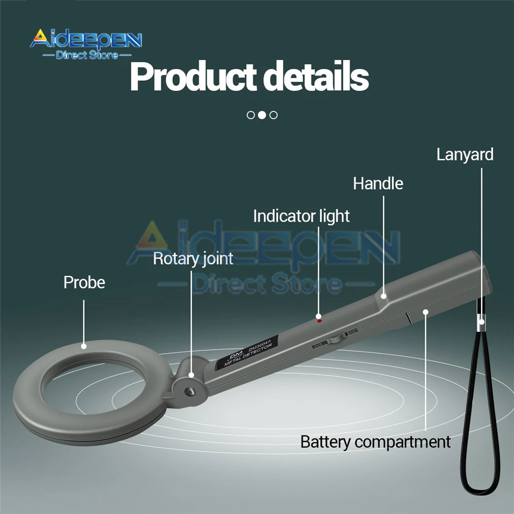 Metal Detector DM3004A Handheld Alarm High Sensitivity Metal Scanner Security Checker Pinpointer Search Coil Metal Detect