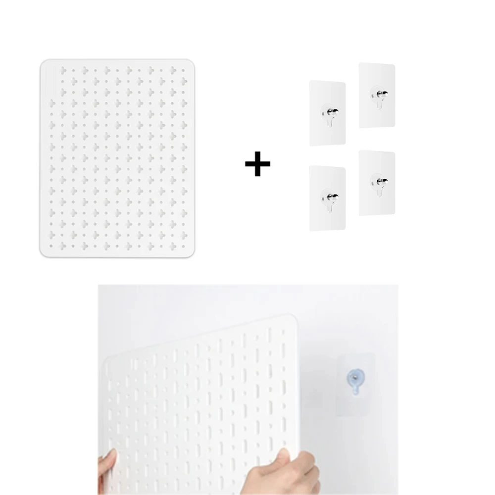 Nordic Style Pegboard and Accessories Storage Case DIY No Drill Shelves Wall Mount Desktop Organizer 4