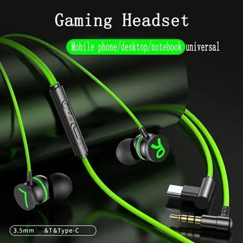Cuffie da gioco telefono cellulare con canale sinistro e destro cablato in-ear Gaming chicken hear sound defense cuffie a gomito typec