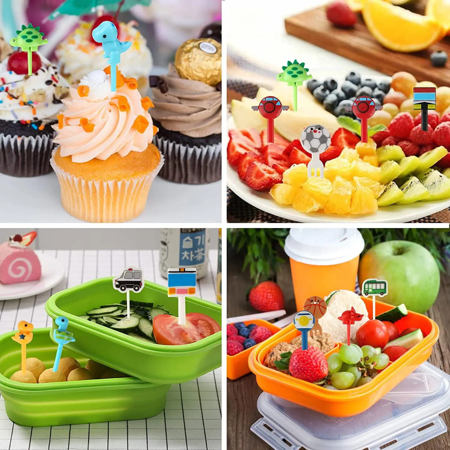 Cute Mini Animal Cartoon Food Picks Children Snack Cake Dessert Food Fruit Forks for School Kids