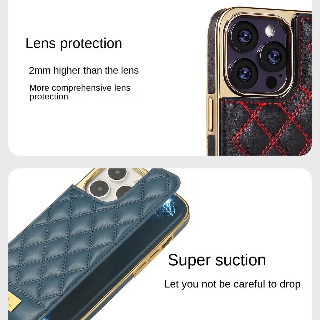 Luxury Vintage Wallet Magnetic leather Phone case i for Phone 14 Pro Max Plus 13 12 card slot holder flipped gloss frame cover