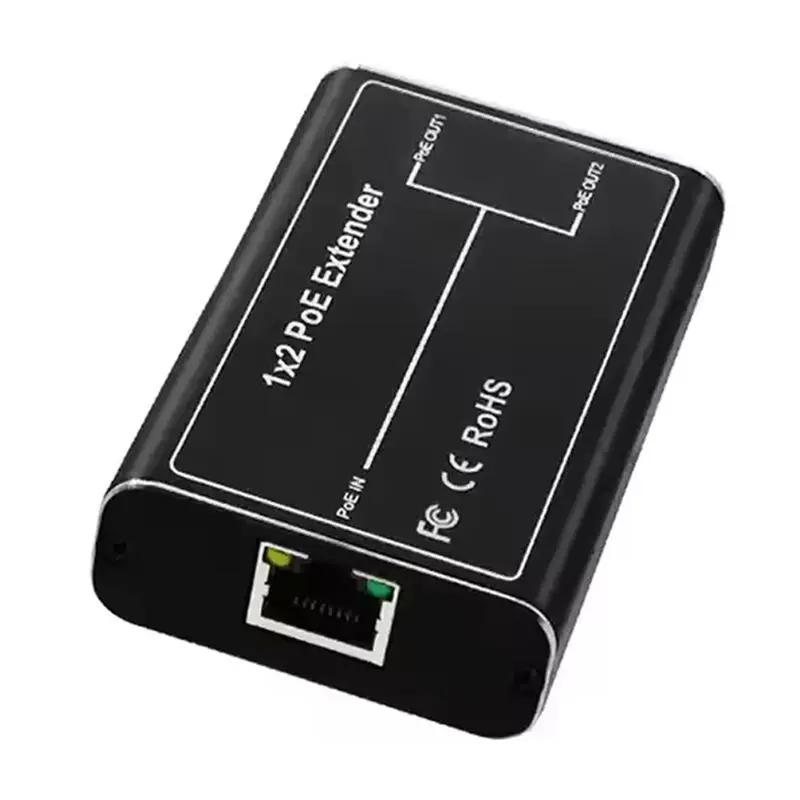 핫세일 2포트 POE 연장기, IEEE 802.3Af/At Poe+ 표준, 10/100Mbps, POE 리피터 100미터(328피트), 연장기 POE 입력: 30