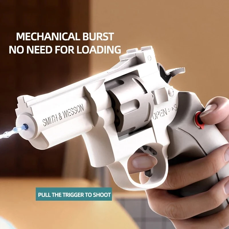 1Pcs Summer Water Gun Toy Mechanical Continuous Revolver Water Gun Toys Boys Girls Outdoor Beach Water Toys Kids Holiday Gifts 5