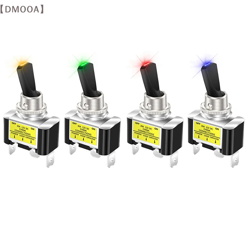 30A 12V LED Toggle Switch 3Pin SPST 2 Position ON Off For Automotive Car Aircraft 1PCS