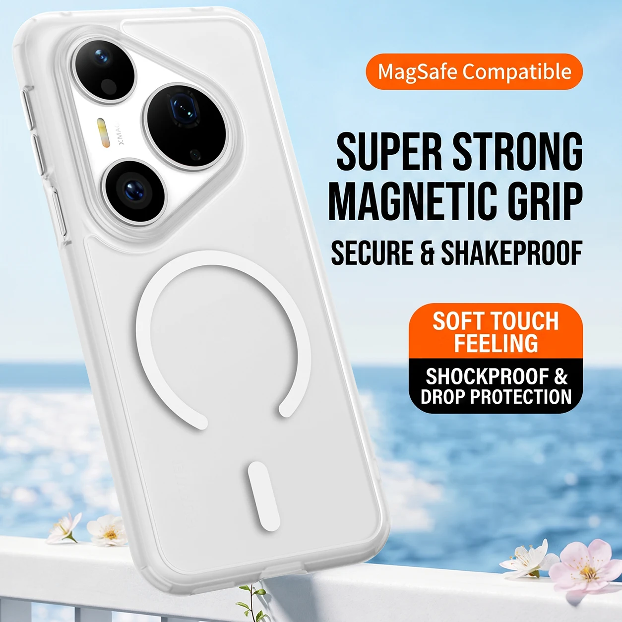 Magnetic Transparent Phone Case with Wireless Charging Support