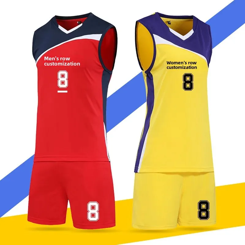 New Women's Volleyball Jersey No Sleeves Breathable Sports Suit Competition Team Uniform Customizable Printed Training Wear