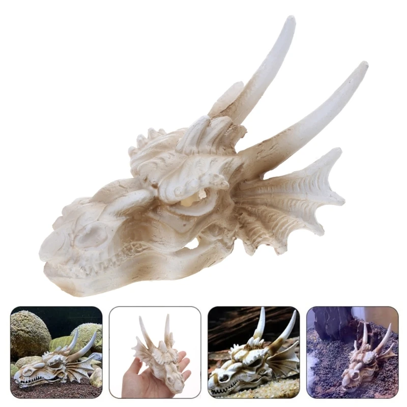 

ReptilePet Shelter House Dinosaur Skull Figurine Hideaway Fish Tanks Ornaments