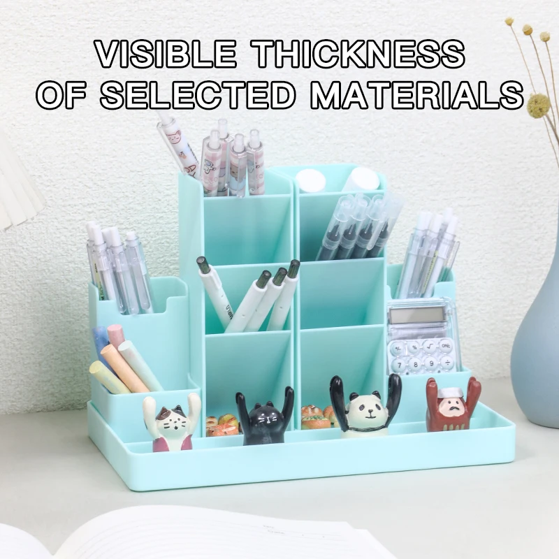 Pen holder stationery organizer Pen Pencil Holder Desk Cute Stationery Home Office School Craft Art Supply Accessory Crayon Caddy Box Organizer Storage