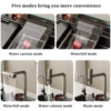 Integrated Waterfall Kitchen Sink Honeycomb Technology Large Digitial Display Stainless Steel Water Filter Cup Washer 5
