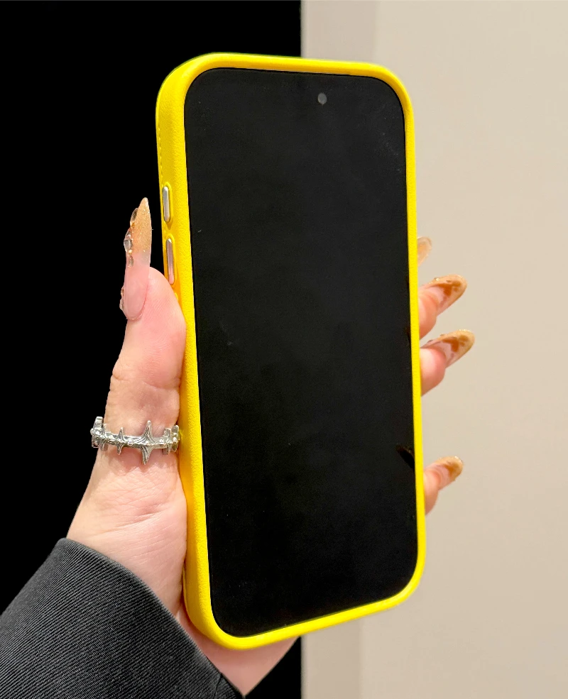 Glossy 3D Soft Leather Phone Case with Camera Protection - Candy Color Design