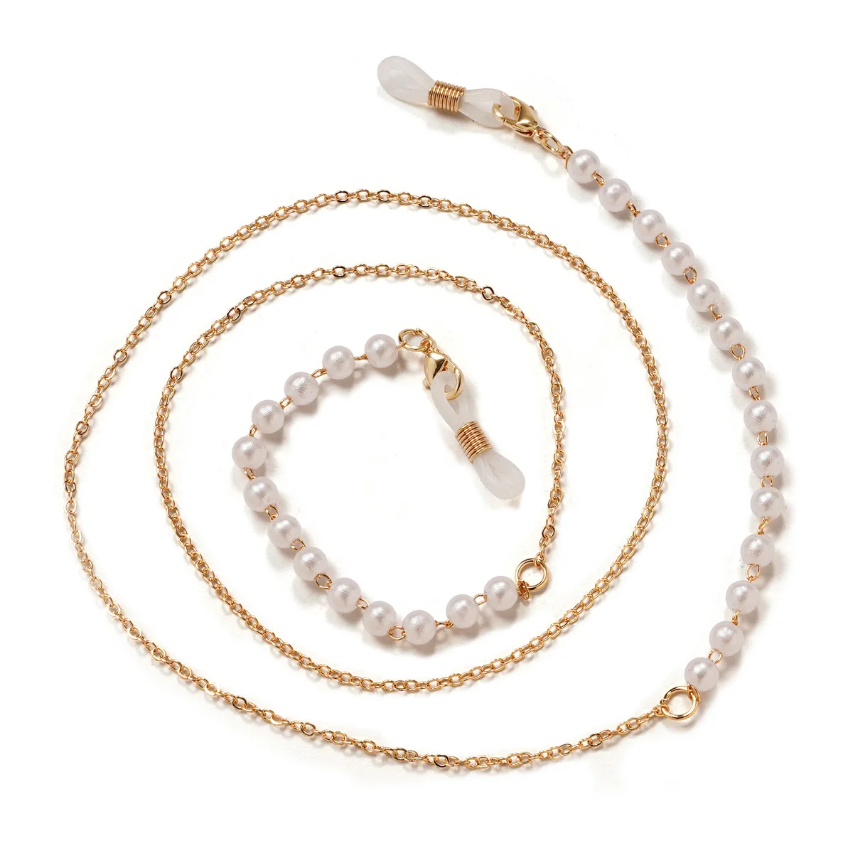 Fashion Eyeglass Chains Glasses Straps Glasses Chain Glasses Retainer for Women Pear Crystall Sunglasses Chains Glasses Cord Holder Gold Eyewear Lanyard Necklace Strap Rope