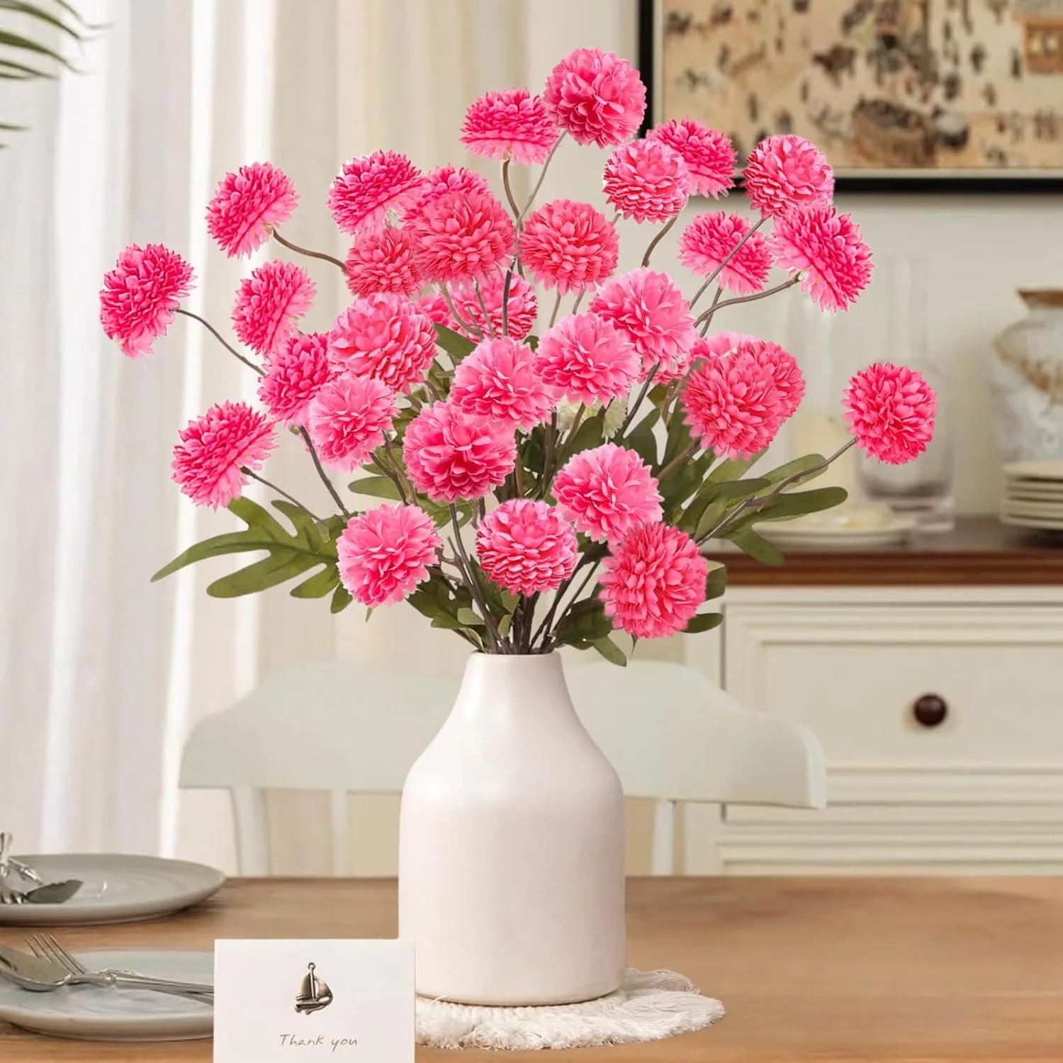 1/3 Stück Hortensien-Kunstblumenstrauß, 51 cm, künstliche Blumen für Zuhause, Raumdekoration, Hochzeitsdekoration, Valentinstag-Zubehör – Detail 9