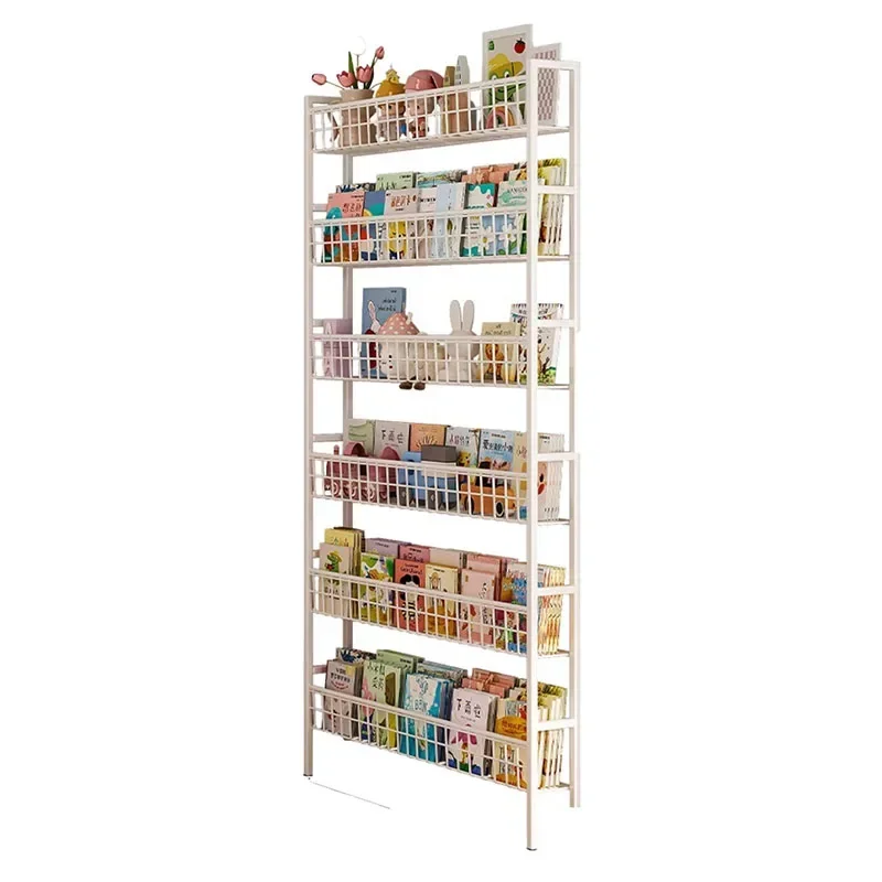 Magazine Rack Library Booksellers Shelf Storage Bedroom Metal Shelving Floor Bookcase Home Kids Estantes Bookshelf Furniture