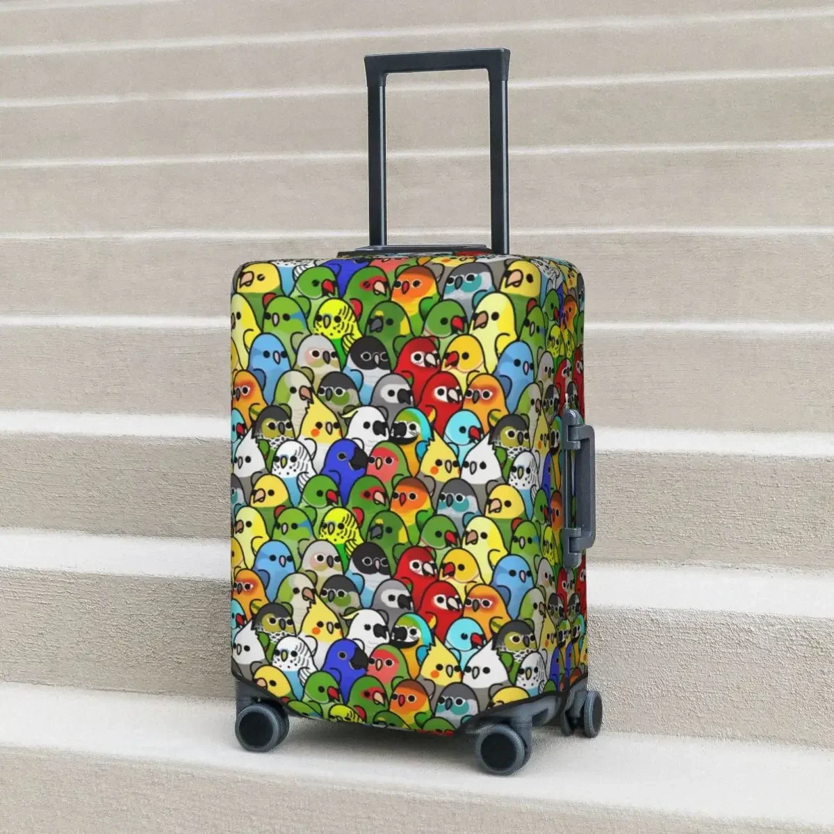 

Birds Pattern Suitcase Cover Animal Parakeet Cute Vacation Travel Strectch Luggage Case Protection