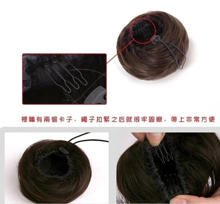 

Tail Hair Scrunchie Bun Look Light-weighted Realistic Wig Women Styling Hair Piece