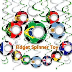 Creative Football World Cup Fidget Spinner Toy Keychain Hand Spinner Anti-Anxiety Toy Relieves Stress Finger Spinner Keychain B