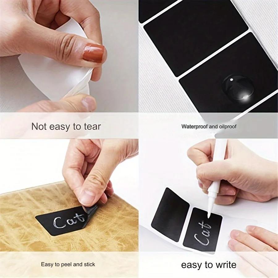 120pcs/roll Waterproof Self-adhesive Label Stickers white pen Kitchen Spice Bottle Label Home Jam Jar Tags Easy Remove