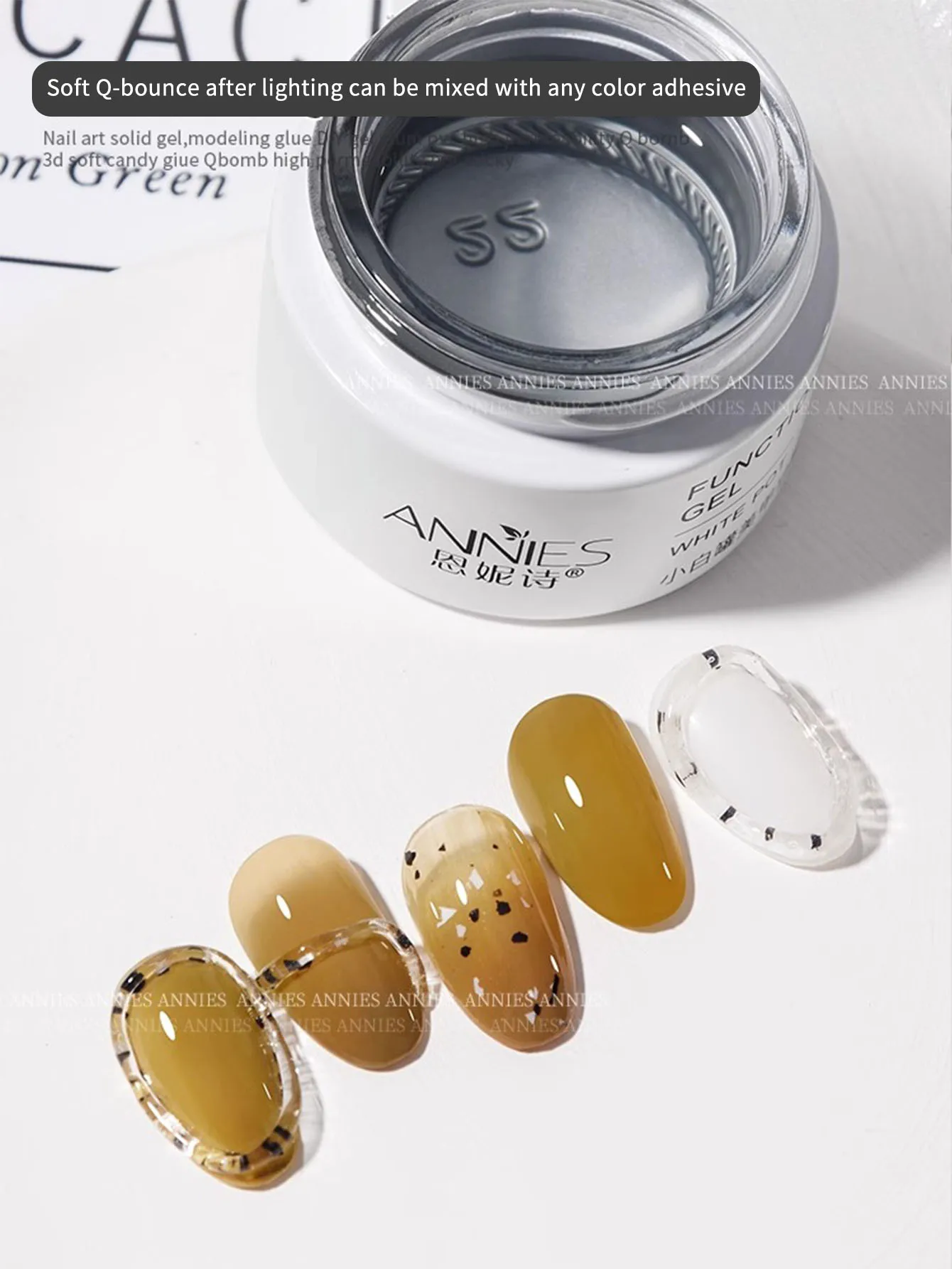 20g Clear Non Stick Hand Extension Gel Nail Polish for 3D Shaping Nail Art Solid Milky Jelly Hard Gel for Fake Nail - 3