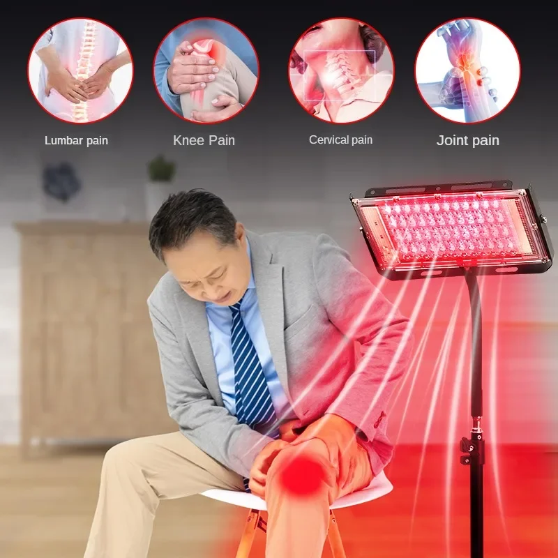 Infrared therapy lamp 96 LEDs red light 660nm &850nm with stand for muscle joint pain relief facial skin care