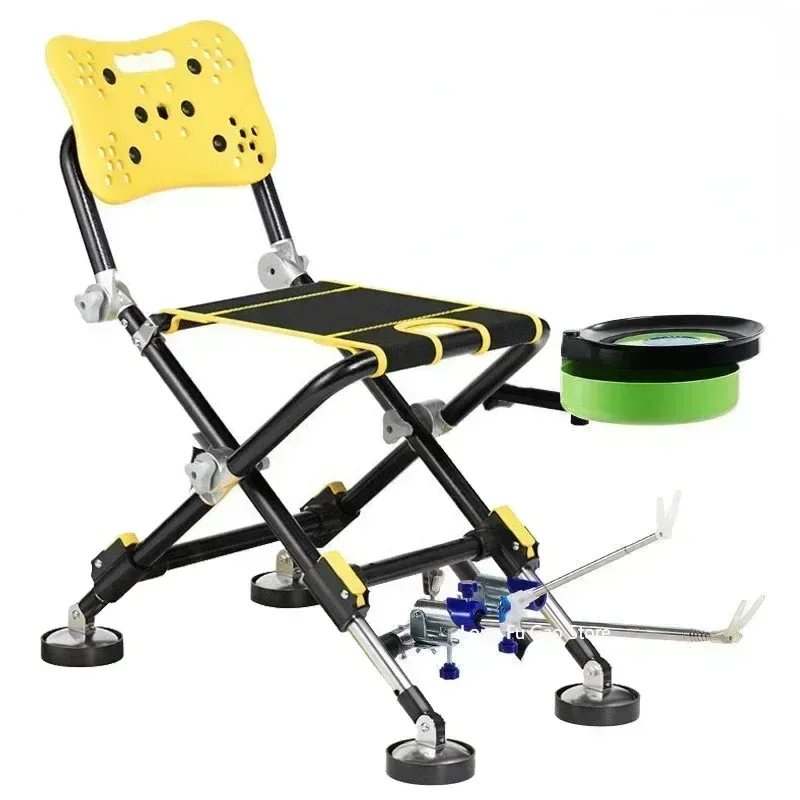Fishing Chair Outdoor Multifunctional Strong Load-Bearing Aluminum alloy Fishing chair Adjustable Folding FishiFishing chair