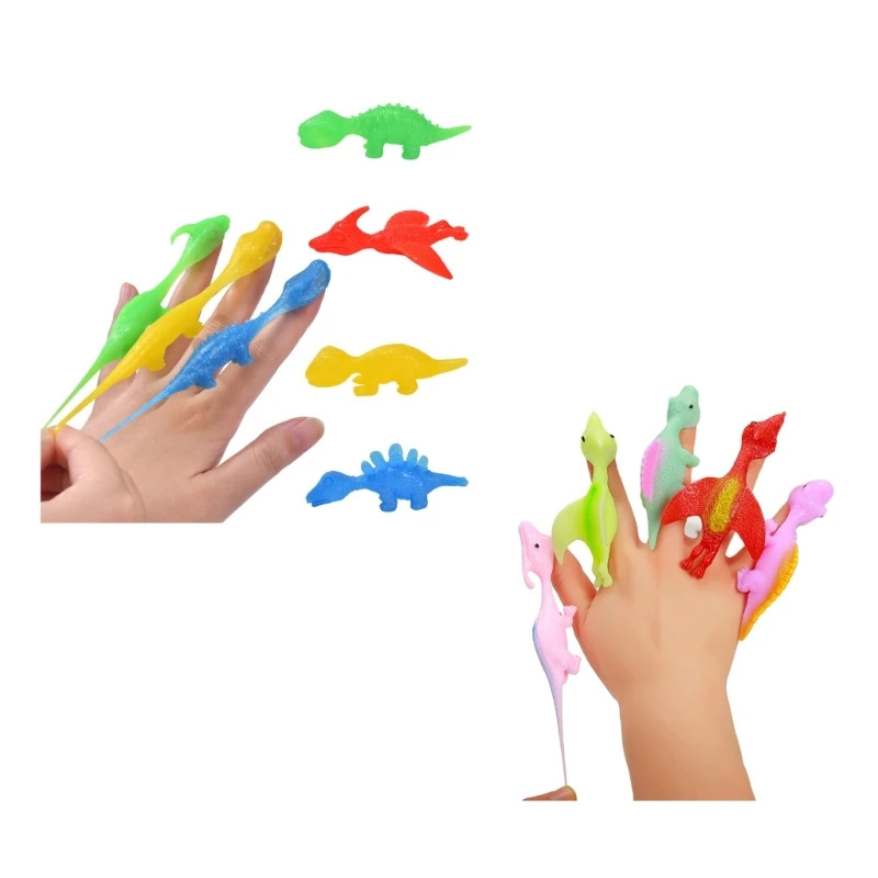 

Катапульта запускает динозавра, забавная, хитрая рогатка, липкая антистрессовая игрушка на палец