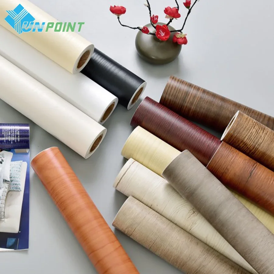 PVC Waterproof Self Adhesive Wallpaper Roll Furniture Cabinets Vinyl Decorative Film Wood Grain Stickers For Diy Home Decor 2