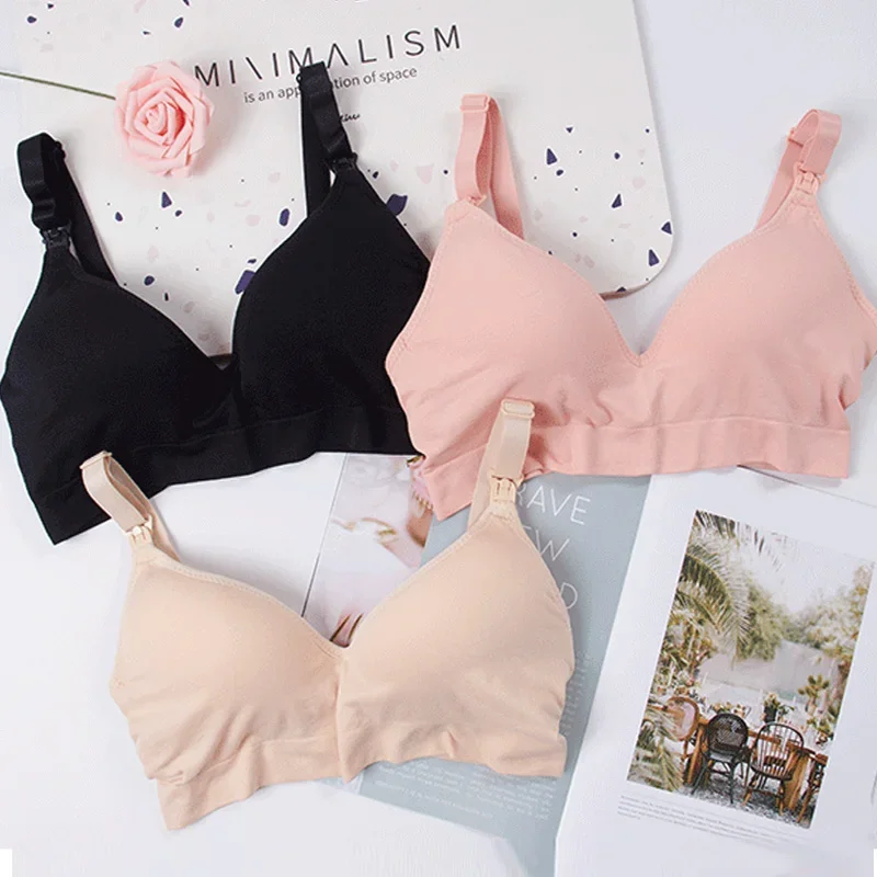 Maternity Bras Wirefree Nursing Bra Pregnancy Clothes Prevent Sagging Breastfeeding Women's Breathable Bra 6