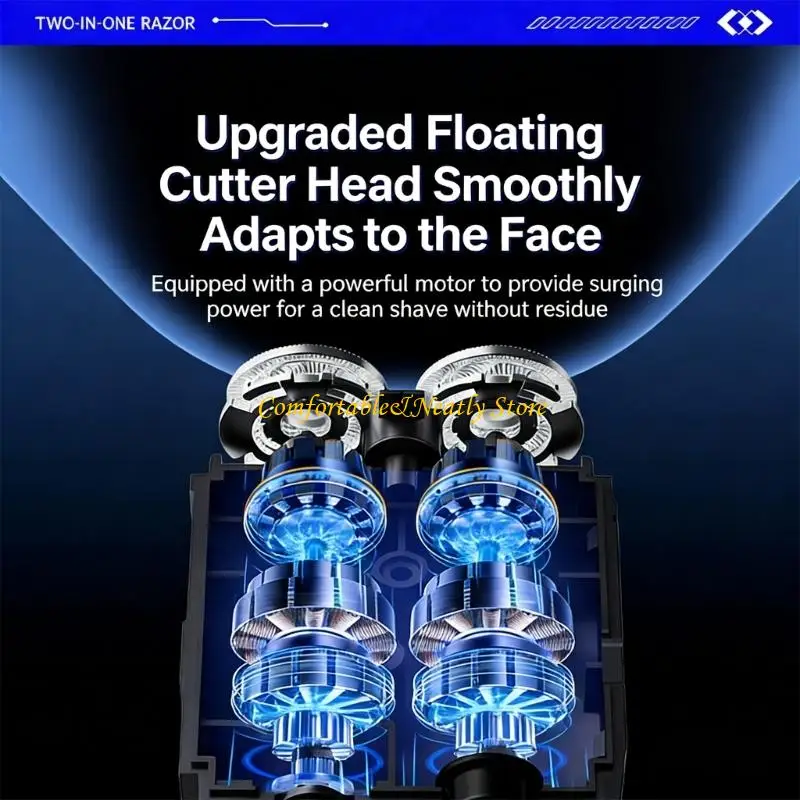 K92B 휴대용 전기 면도기 및 코 트리머 2 in 1 여행용 미용 LED 디스플레이