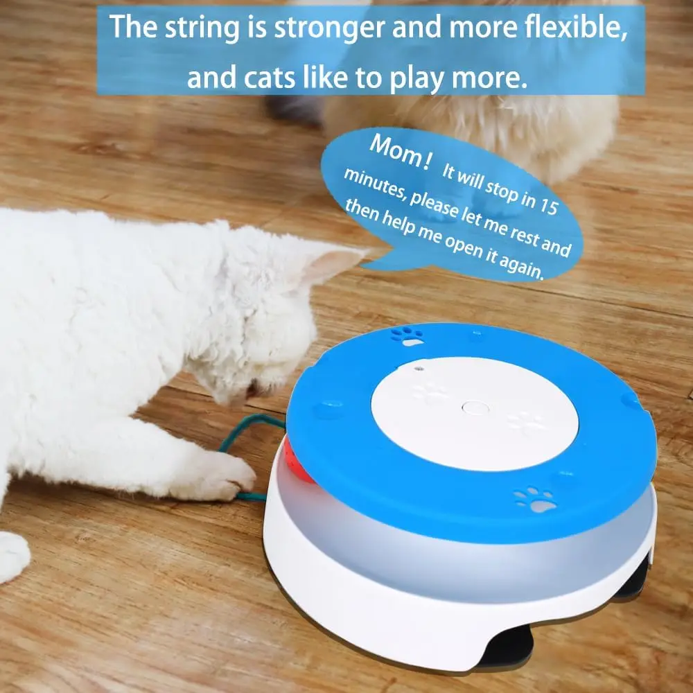 Interactive Cat Toys for Indoor Cats, Automatic Cat String Toy for Exercise, Fit Most Cats (Blue)