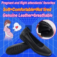 2023 Work Shoes 2.5cm Flat Genuine Cowhide Pregnant Women Preferred Choice For Gravida Commuting Shopping Matching Clothes 2