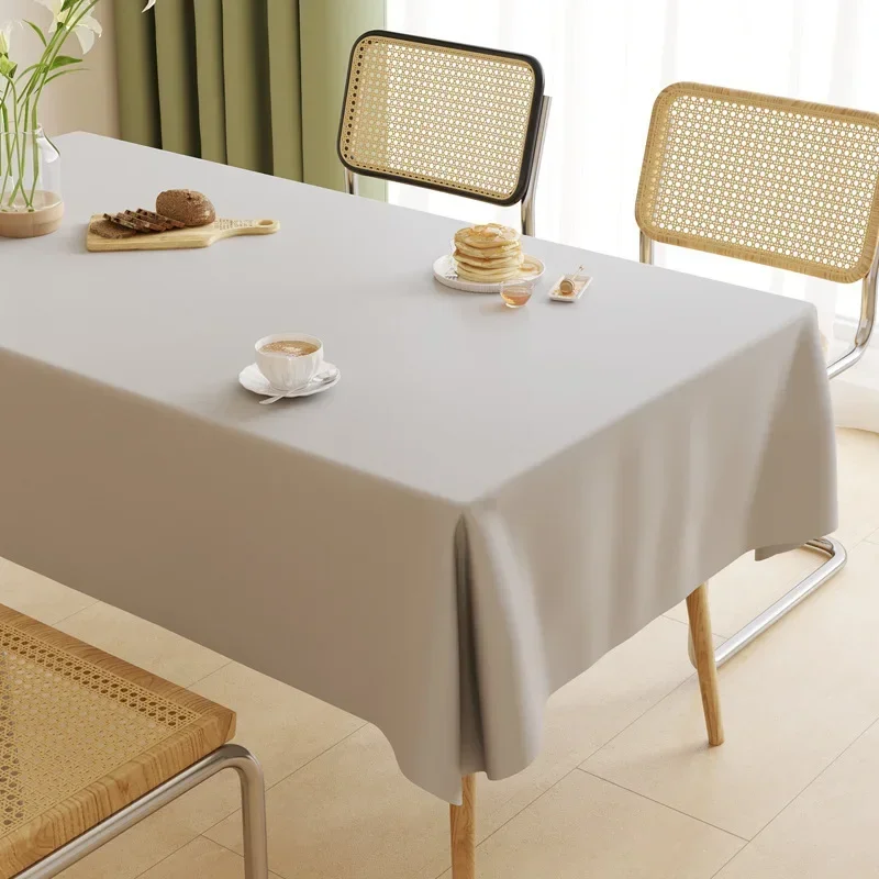 TZ01-A Cream lambskin tablecloth solid color atmosphere dining table cloth rectangular heat-resistant 3