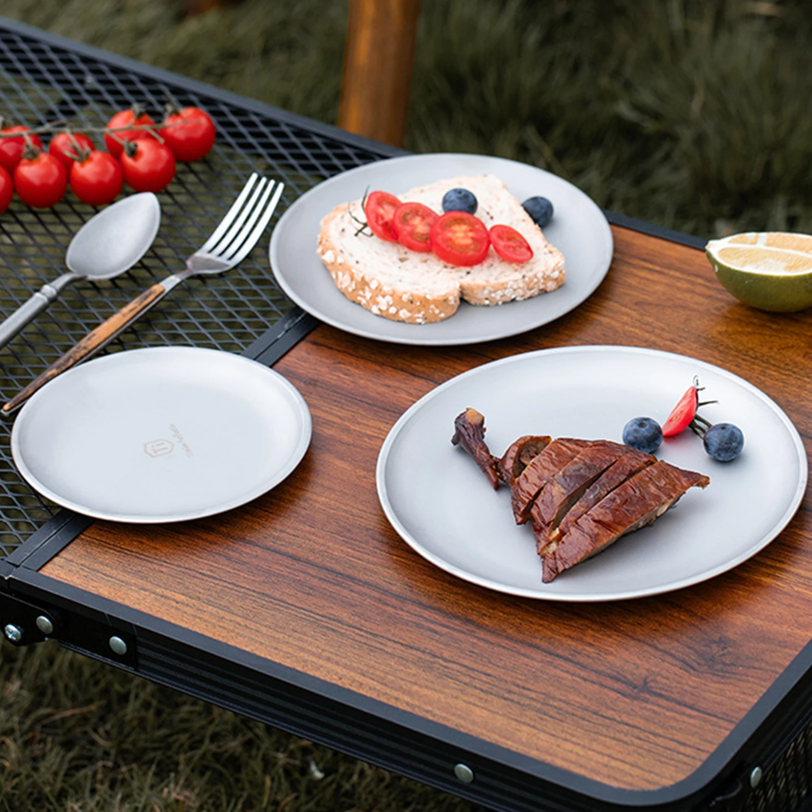 Titanium Purification Plate Backcountry Dinnerware Lightweight Stackable Camping Tray Anti-Fall Creative Home Dish Plate