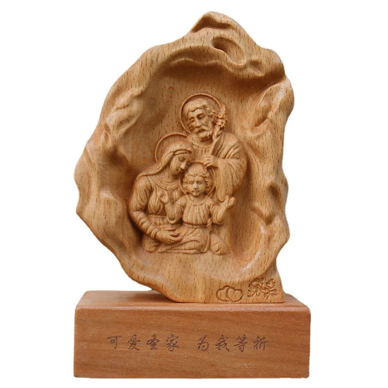 Solid Wood Carving of Our Lady of God, Saint Joseph Statues, Catholic Christ, Jesus Ornament, Home Decor Crafts, Church Suppli