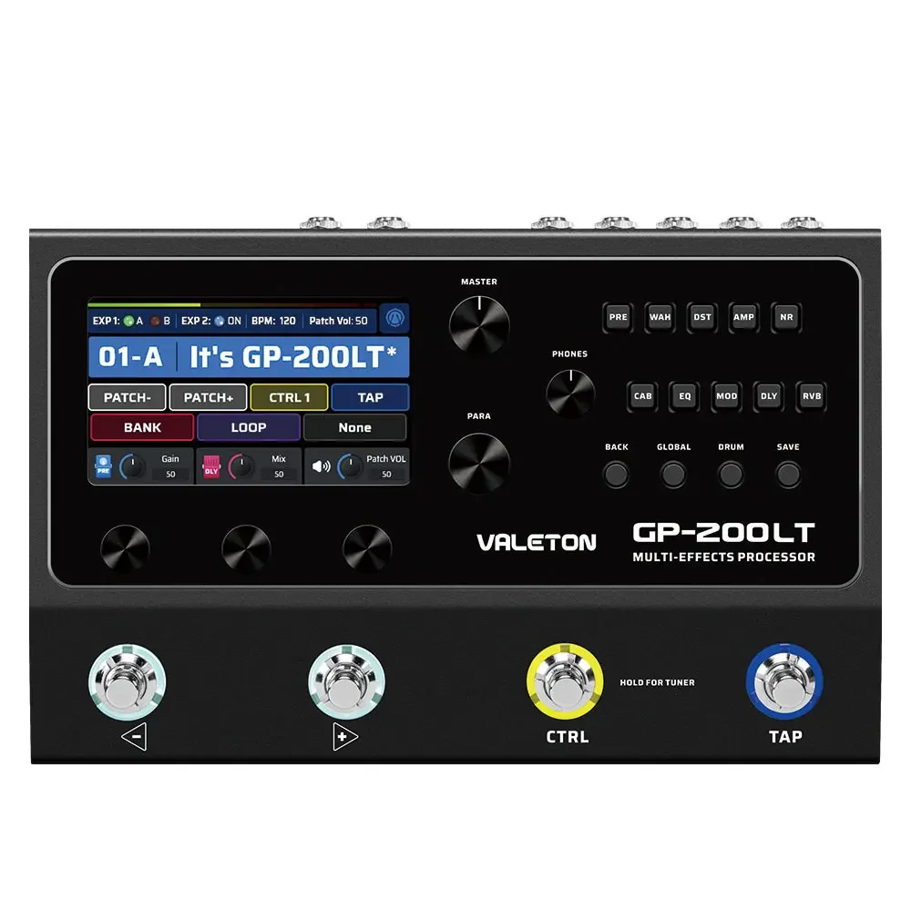 Valeton GP-200LT 기타 베이스 앰프 모델링 IR 캐비닛 시뮬레이션 멀티 이펙트 프로세서, FX 루프 MIDI I/O 스테레오 OTG USB