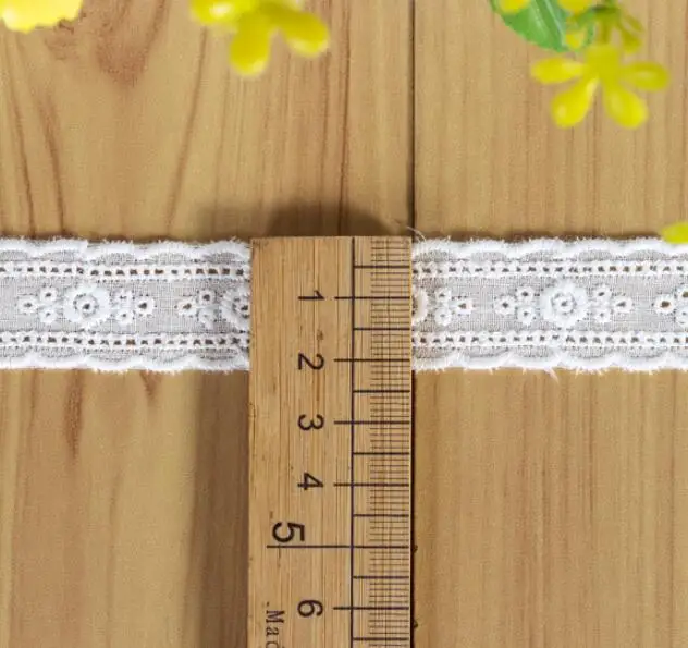 Nastro In Pizzo Ricamato Con Perline - 1 Metro, Bianco, Per Cucito, DIY E Decorazioni