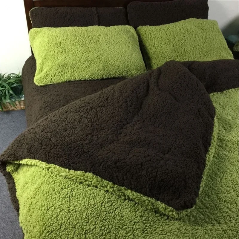 

1.2 Bed Four Piece Quilt Cover 1.5x2 Meter Coral Fleece Lamb Wool Long Fleece Flannel Bed Sheet Bedding Supplies