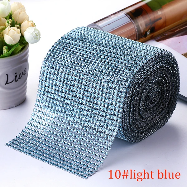 10-Yard Rhinestone Mesh Trim with 24 Rows for DIY Wedding and Party Decoration