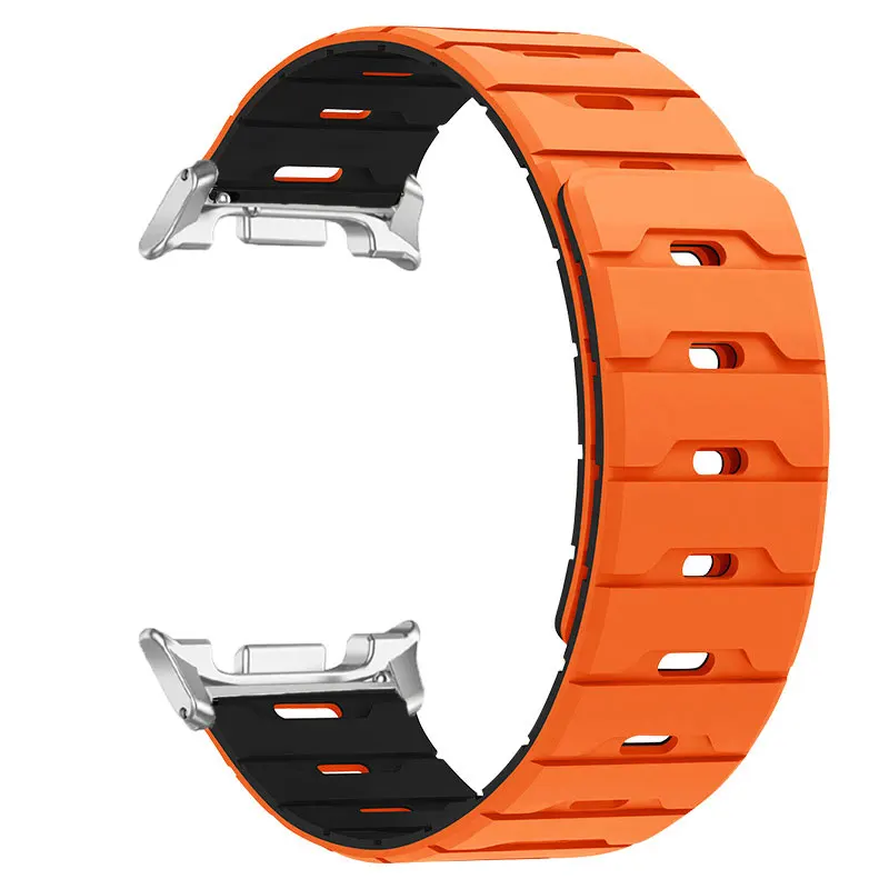 Two-Tone Magnetic Silicone Sport Watchband Strap