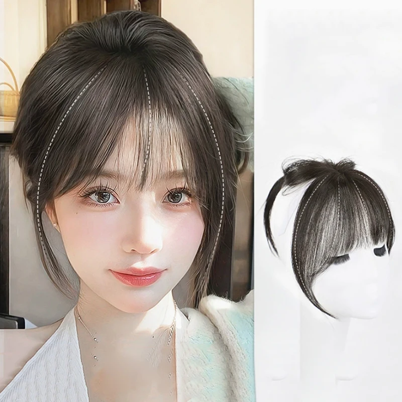 새로운 프랑스 스타일 합성 가짜 앞머리 가발 헤어피스 자연스러운 헤어피스 헤..