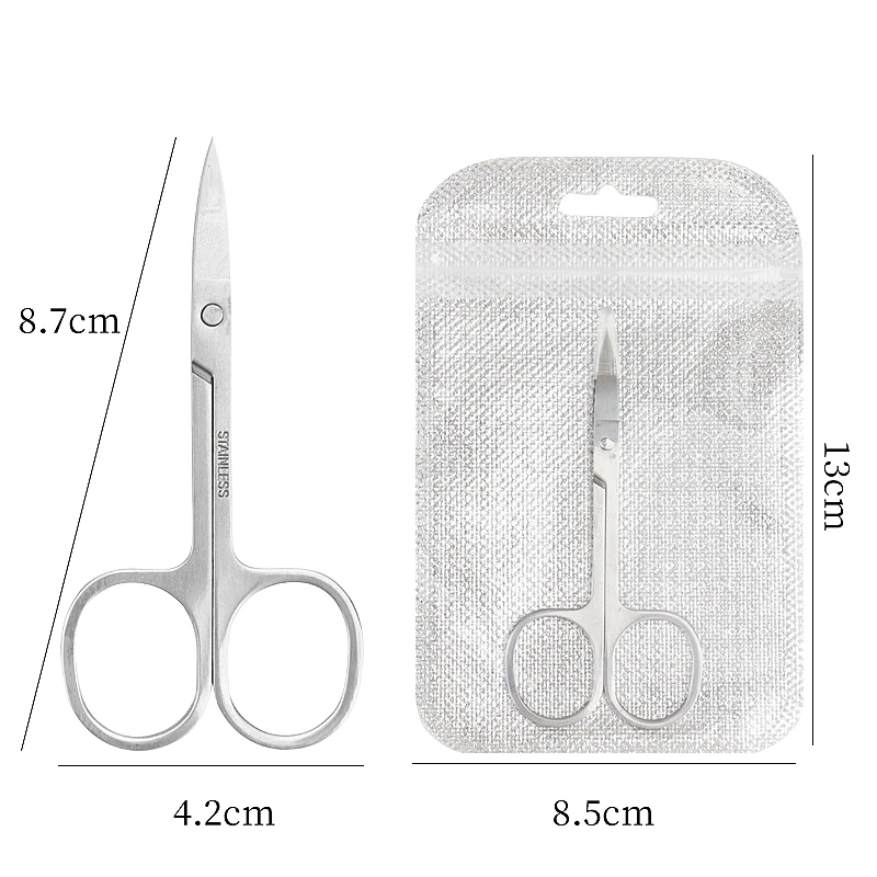 1Pc Eyebrow Scissors Stainless Steel Nail Tools Eyebrow Nose Eyelash Scissors Multifunctional Facial Hair Trimmer Makeup Beauty images - 6