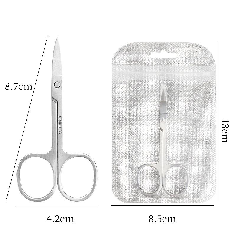 Eyebrow Scissors 1Pc Eyebrow Scissors Stainless Steel Nail Tools Eyebrow Nose Eyelash Scissors Multifunctional Facial Hair Trimmer Makeup Beauty