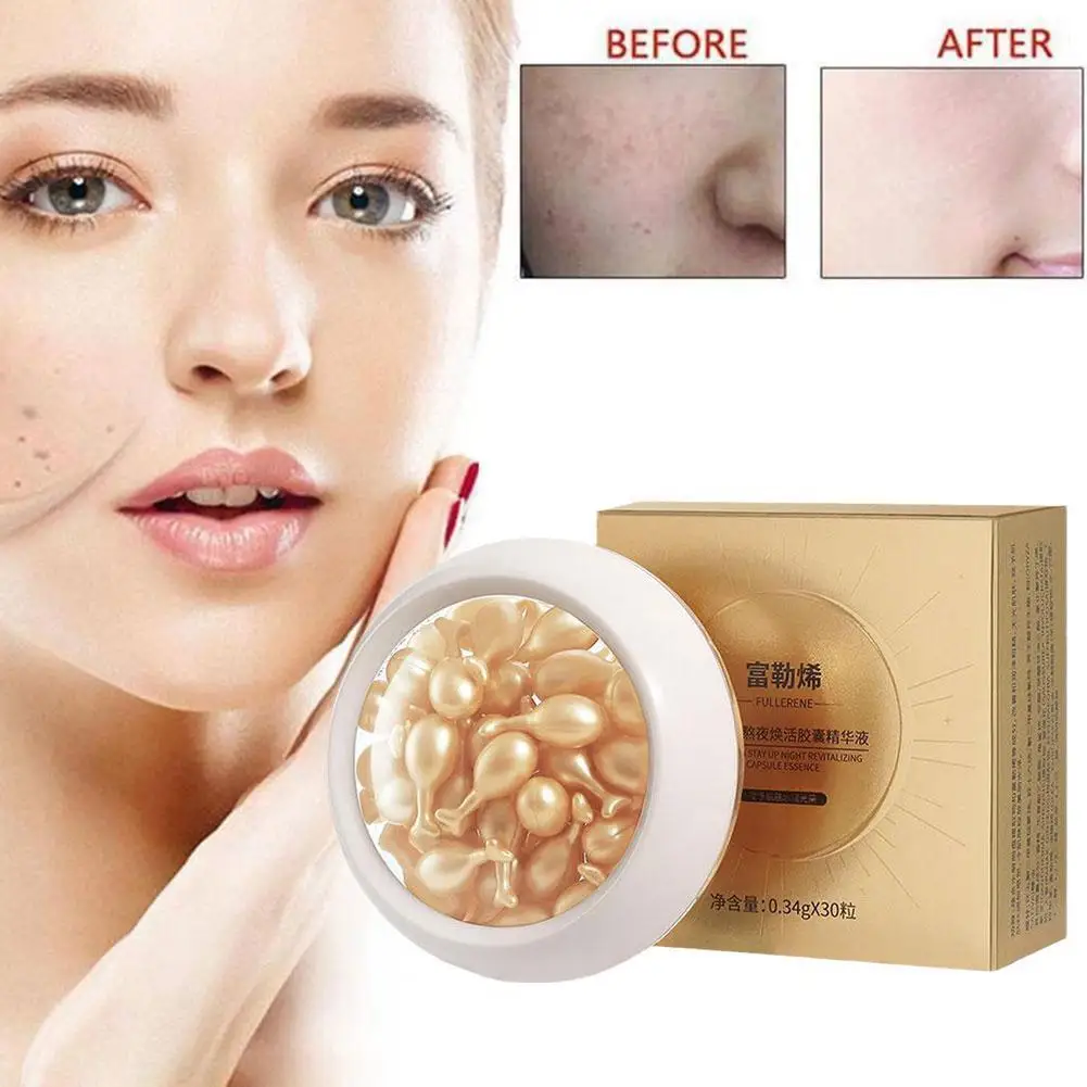 

Placenta Capsules Face Serum Fullerene Anti-wrinkle Anti-aging Whitening Essence Hydrating Firming Skin Repair Essence Cosmetics