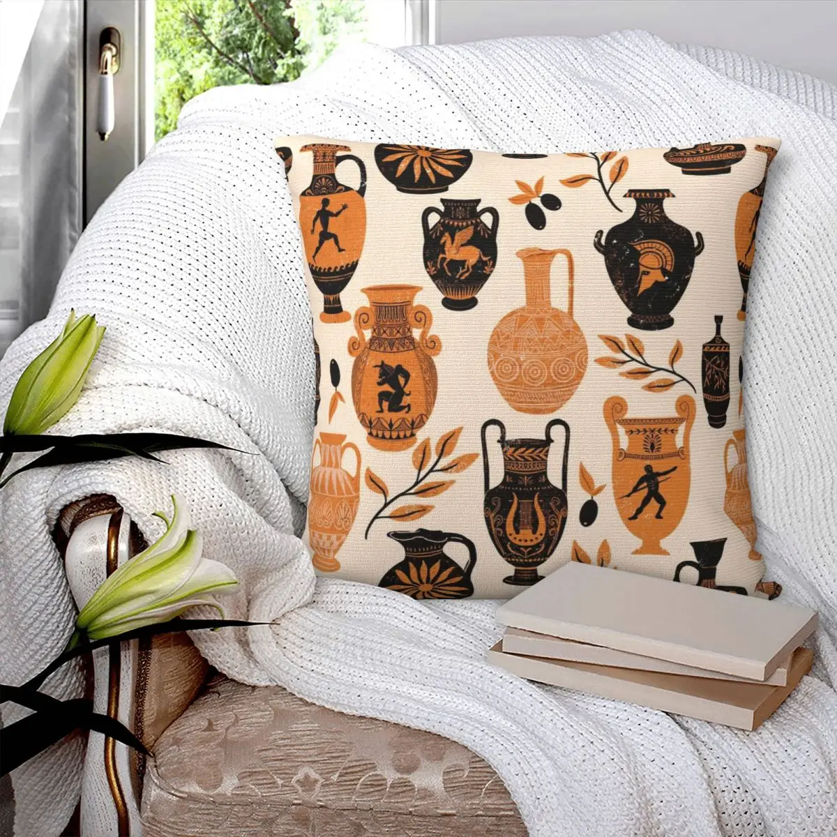 

Greek Mythology Square Pillowcase Pillow Cover Polyester Cushion Zip Decorative Comfort Throw Pillow for Home Car
