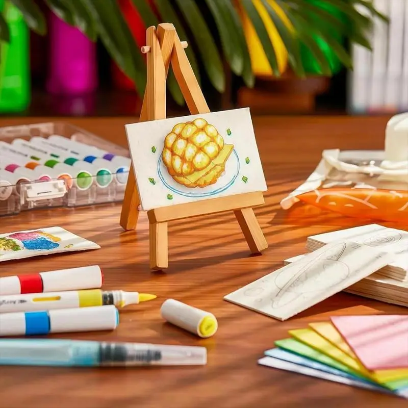 Magi c Puffy Paint Kit Foam Texture Painting 3D Drawing Canvas Sponge Pens Canvas Sponge Drawing Paper Craft Art Supplies