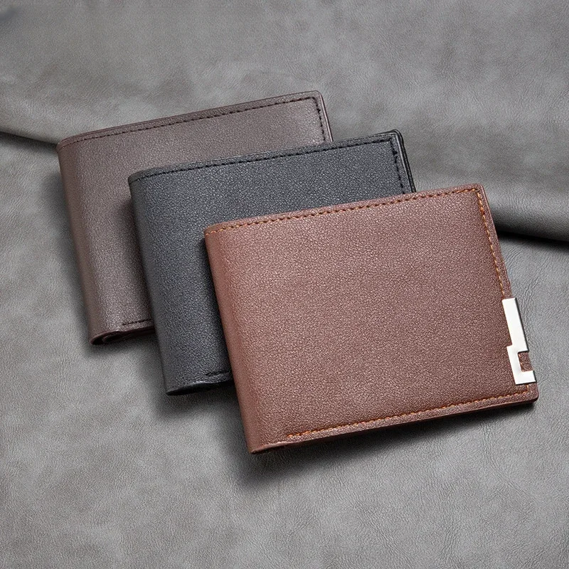 

Мужской короткий кошелек для молодых мужчин горизонтальная Визитница с зажимом для нескольких карт трендовая износостойкая сумка для карт