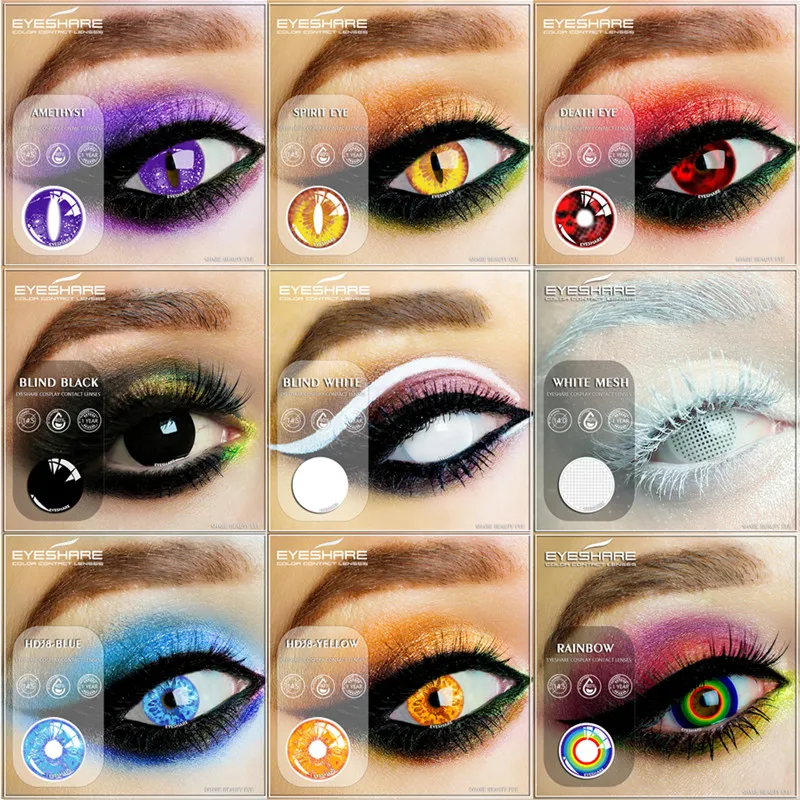 Tanie EYESHARE 1 para Cosplay kolorowe soczewki kontaktowe dla oczu piękno