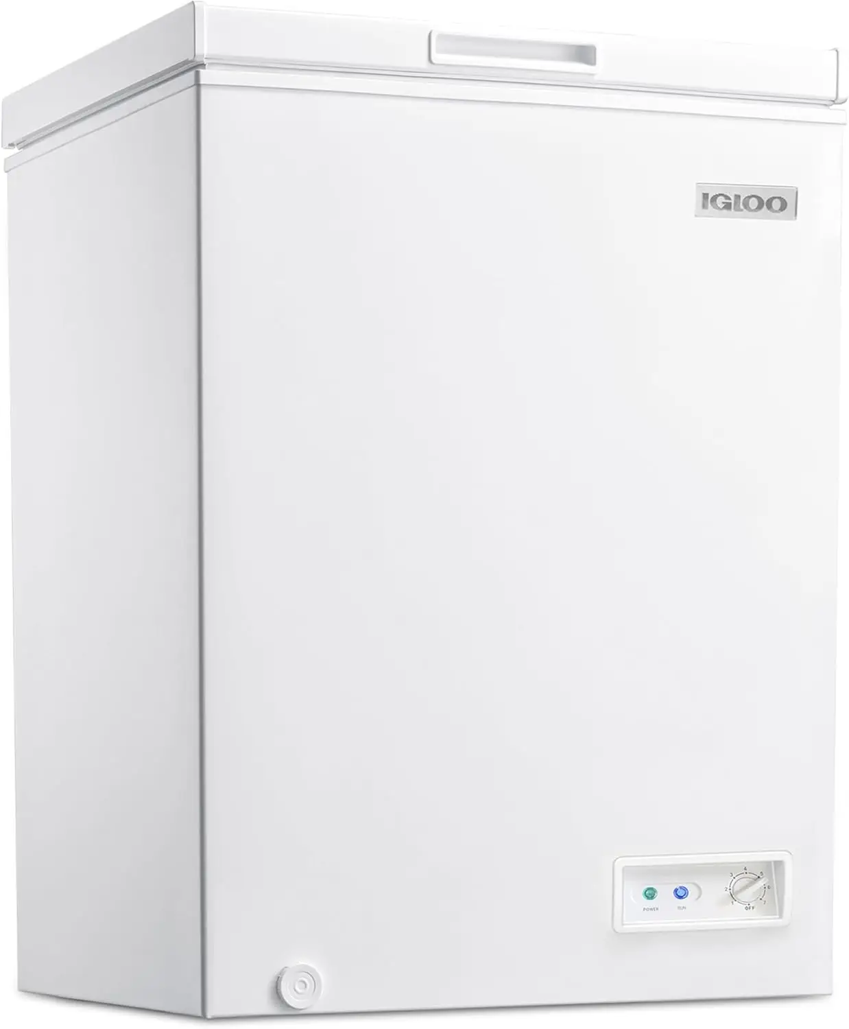 ICFXX35WH6AD Chest Freezer with Removable Basket and Front Defrost Water Drain , Small Deep Freezer Perfect for Homes 3.5