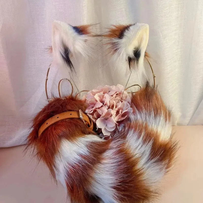 

Red Panda Ears Beast Ear Beast Tailed Wolf Cat Silver Hair Hoop Accessory Adult Anime Halloween Cosplay Costumes