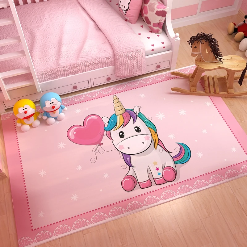 Pink Unicorn Series Carpet Cartoon 3D Printing Pattern Children's Room Crawling Mat Girl Room Decoration Accessories Carpet 1 Pink Unicorn Series Carpet Cartoon 3D Printing Pattern Children's Room Crawling Mat Girl Room Decoration Accessories Carpet 1